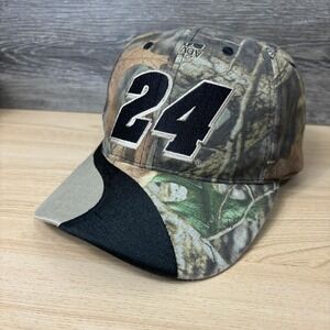 VINTAGE Nascar Hat Cap Snap Back Brown Camo Jeff Gordon Racing Race Car‎ Chase